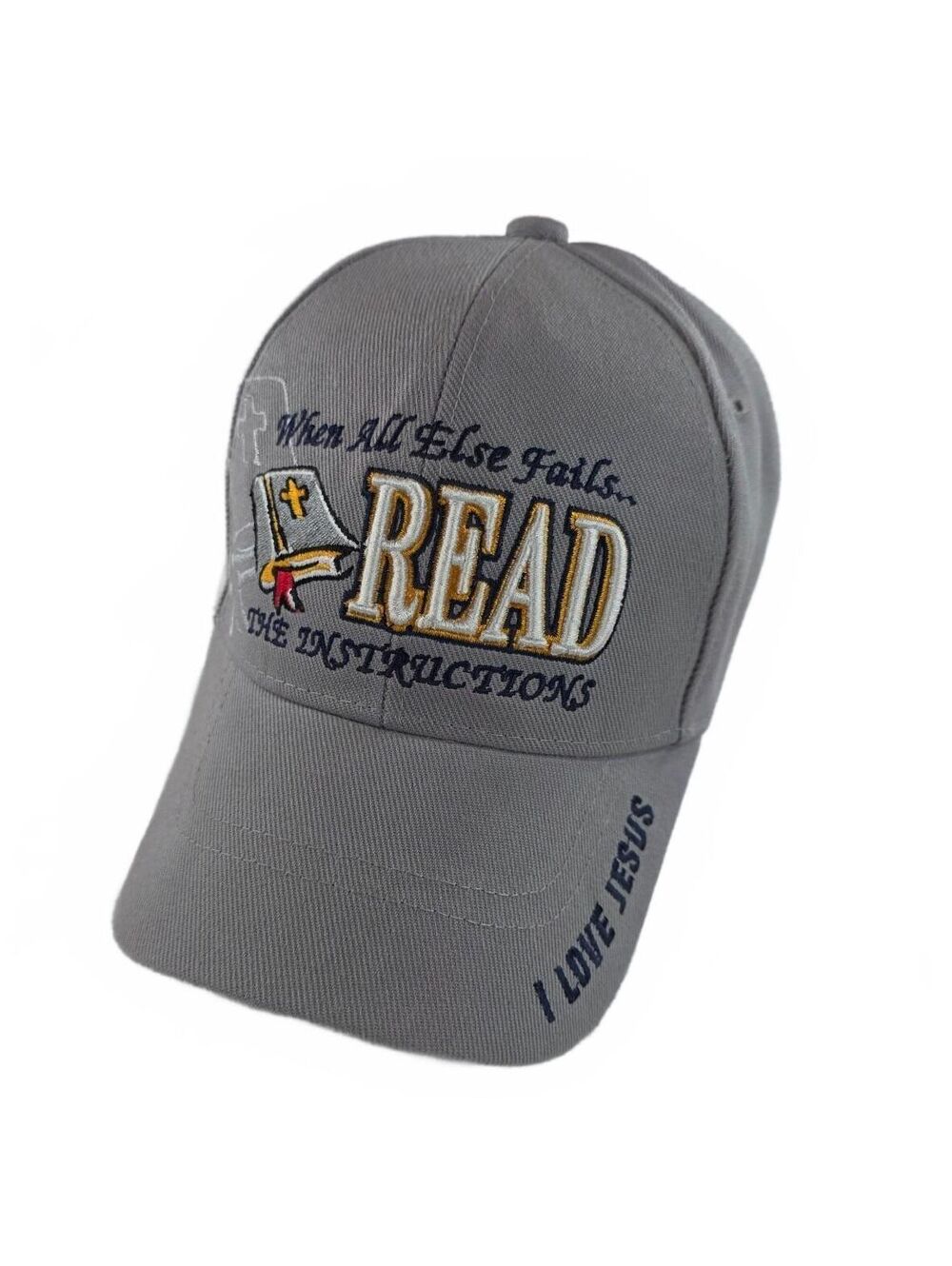 Santo Cap Gray Baseball Cap Adjustable One Size Fits All I Love Jesus Religious